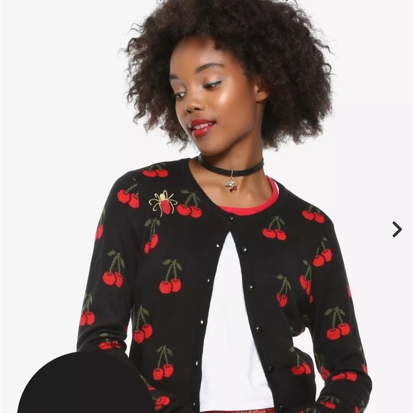 Hot Topic Sweaters - Riverdale Cherry Intarsia Cardigan Sz S